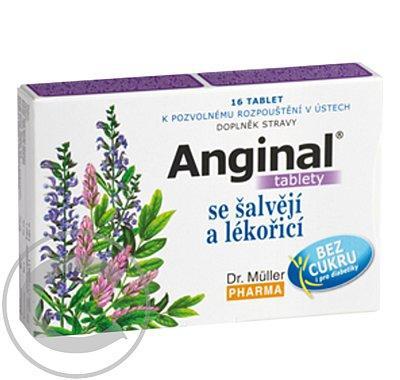 Anginal tablety se šalvějí   lékořicí 16 tablet, Anginal, tablety, se, šalvějí, , lékořicí, 16, tablet