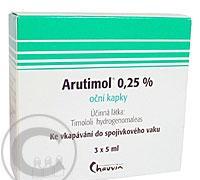 ARUTIMOL 0,25%  3X5ML Oční kapky, roztok