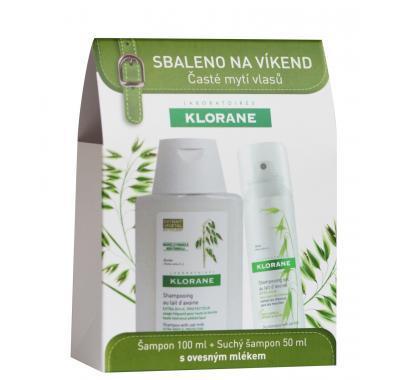 KLORANE Cestovní balíček Oves šampon 100 ml   Oves suchý šampon 50 ml