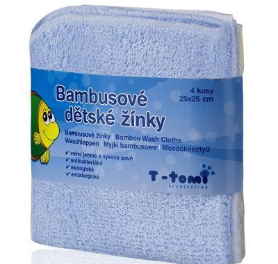 T-TOMI Bambusové dětské žínky modrá 4 kusy