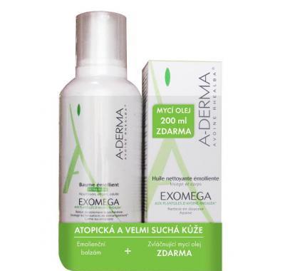 A-DERMA Exomega Emolienční balzám 400 ml   mycí olej 200 ml ZDARMA