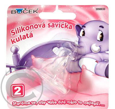 BOČEK silikonová savička kulatá - mléko 1ks č.2