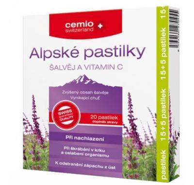 Cemio Alpské pastilky šalvěj a vitamín C 15   5 pastilek