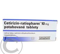CETIRIZIN-RATIOPHARM 10 MG  7X10MG Potahované tablety, CETIRIZIN-RATIOPHARM, 10, MG, 7X10MG, Potahované, tablety