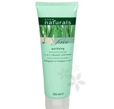 Čistící gel a tonikum 2 v 1 s čajovníkem a okurkou Naturals (Tea Tree & Cucumber Cleanser and Toner) 125 ml