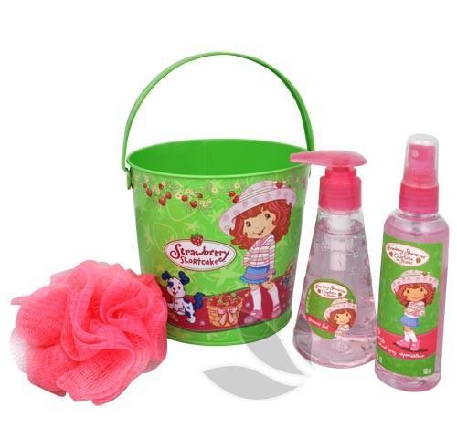 Disney Strawberry Shortcake - tělový sprej 100 ml   sprchový gel 125 ml   houba na mytí   plechový kyblíček