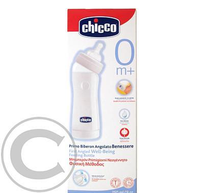 Chicco fyziologická láhev polykarbonát 250ml Angled silikonový dudlík