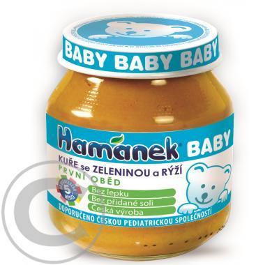 Hamánek BABY Kuře se zeleninou a rýží, první oběd, 125 g, Hamánek, BABY, Kuře, se, zeleninou, rýží, první, oběd, 125, g