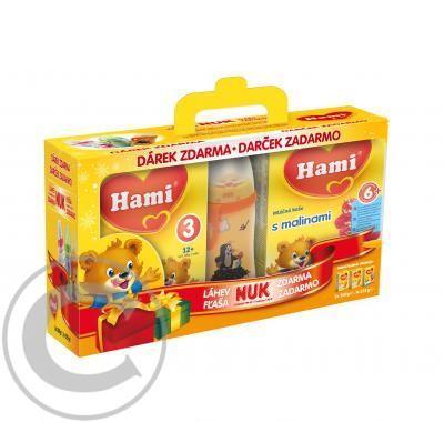 Hami 3 2x500g   Hami kaše maliny 225g   NUK láhev, Hami, 3, 2x500g, , Hami, kaše, maliny, 225g, , NUK, láhev