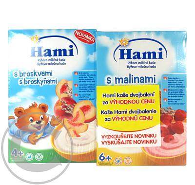 Hami kaše malinová 250g   Hami kaše broskvová 250g, Hami, kaše, malinová, 250g, , Hami, kaše, broskvová, 250g