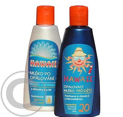 Hawaii OF20 dětské opalovací mléko vodostálé 200ml    Mléko po opalování s Panthenolem a vitamínem E 200ml ZDARMA