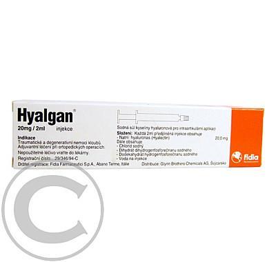 HYALGAN 20MG/2ML  1X2ML/20MG-ST Injekční roztok, HYALGAN, 20MG/2ML, 1X2ML/20MG-ST, Injekční, roztok