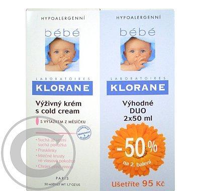 KLORANE BEBE Creme nutrit DUO 2x50ml-výživný krém