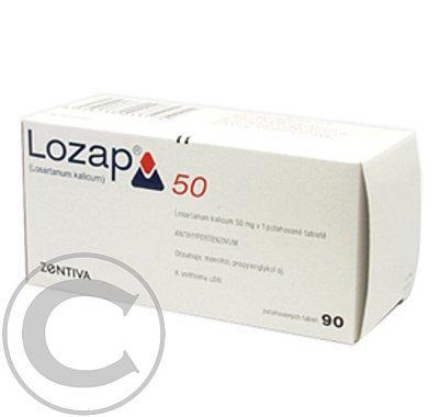 LOZAP 50 ZENTIVA  90X50MG Potahované tablety, LOZAP, 50, ZENTIVA, 90X50MG, Potahované, tablety