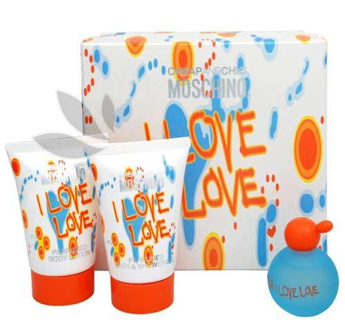 Moschino I Love Love Toaletní voda 4,9ml Edt 4,9ml   25ml tělové mléko   25ml sprchový gel