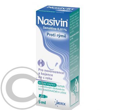 NASIVIN SENSITIVE 0,01 %  1X5ML Nosní kapky, roztok