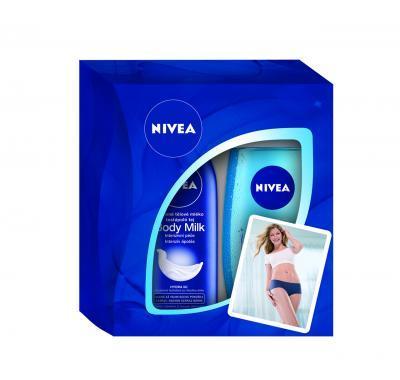 NIVEA Vánoční dámská kazeta Milk (výživné tělové mléko   sprchový gel)