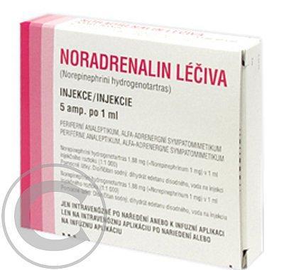 NORADRENALIN LÉČIVA  5X1ML/1MG Injekční roztok, NORADRENALIN, LÉČIVA, 5X1ML/1MG, Injekční, roztok