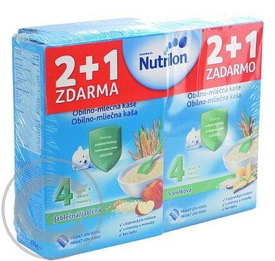 Nutrilon kaše vanilková mléčná 2x 225g  jablečná mléčná 225g 4M