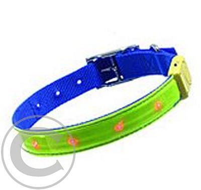 Obojek nylon Safety 55cmx25mm Zelený, blikací KAR 1ks