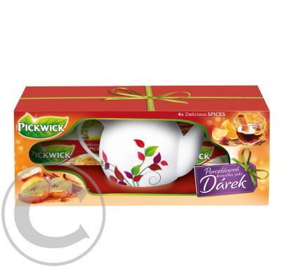 Pickwick dárková sada (Porcelánová konvička   4x Delicious SPICES)