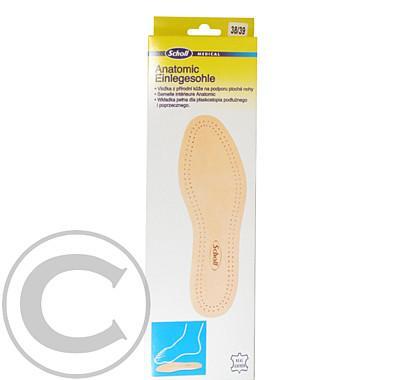 SCHOLL vložka - přírodní kůže - na podporu ploché nohy (anatomic) 40-41