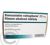 SIMVASTATIN-RATIOPHARM 20 MG  100X20MG Potahované tablety, SIMVASTATIN-RATIOPHARM, 20, MG, 100X20MG, Potahované, tablety