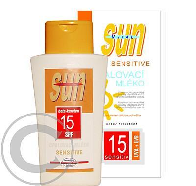 SUN SENSITIVE opalovací mléko pro citlivou pleť OF 15 200 ml