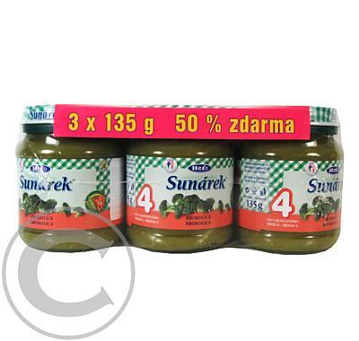 Sunárek zeleninový přikrm brokolice 3x135g 50% zdarma