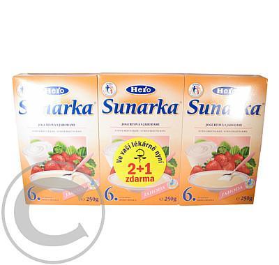 SUNARKA jogurt jahoda   prebiotika 3x250g 2 1zdarma, SUNARKA, jogurt, jahoda, , prebiotika, 3x250g, 2, 1zdarma