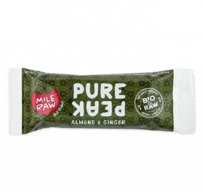 Tyčinka Pure Peak mandle zázvor RAW BIO 40 g