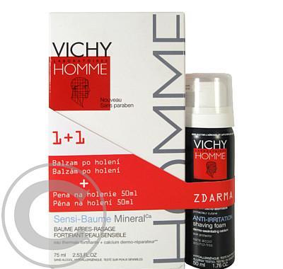 Vichy Homme balzám po holení Sensi-Baume 75 ml   Pěna na holení 50 ml ZDARMA