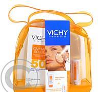 VICHY Taštička Capital Soleil mléko SPF 50  100 ml   Tyčinka na citlivé partie SPF 50  9g ZDARMA