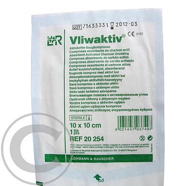 Vliwaktiv 10x10cm sterilní krytí s aktivním uhlím 20ks