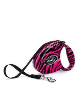 Vodítko FLEXI Fashion M 5m/25kg Pásek Zebra pink